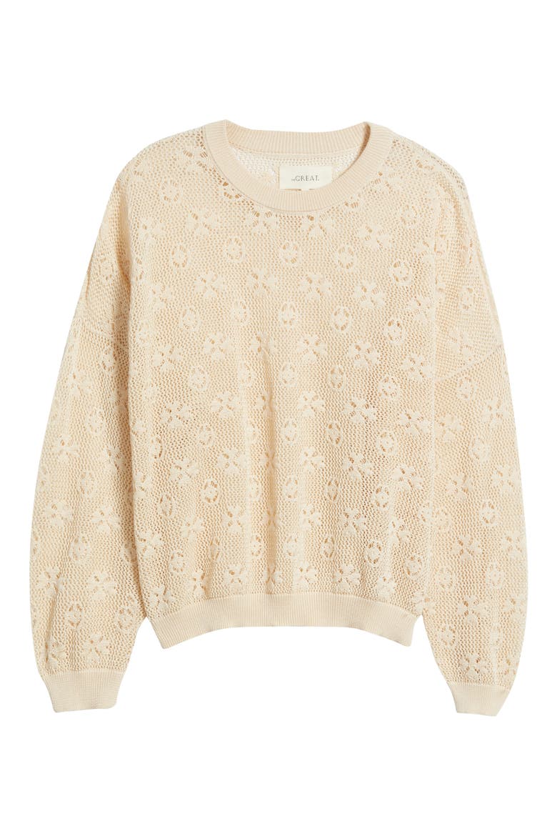 The Open Stitch Cotton Pullover, Alternate, color, NATURAL