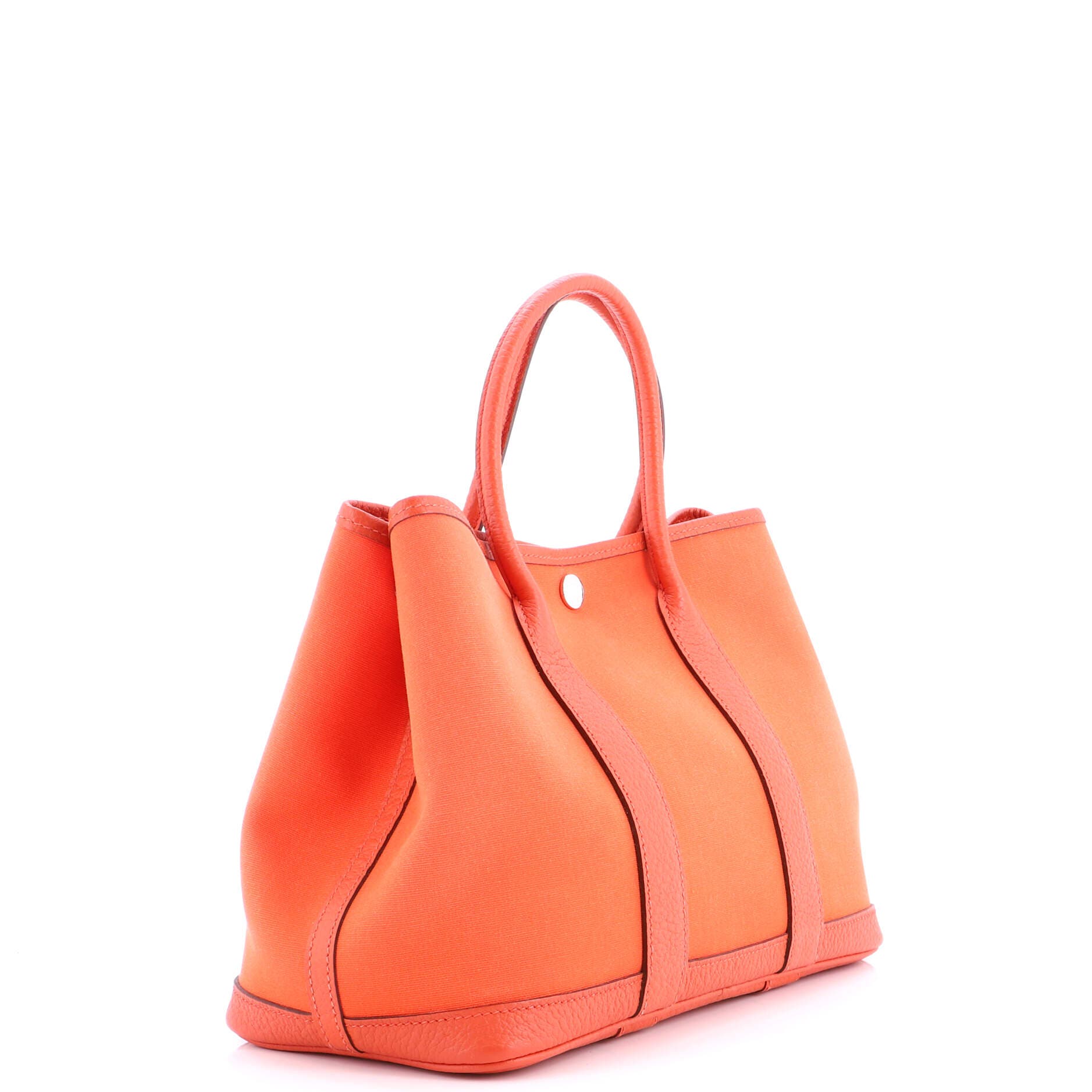 Pre-Owned Hermes Garden Party Tote Toile and Leather 30, Alternate, color, Orange Poppy