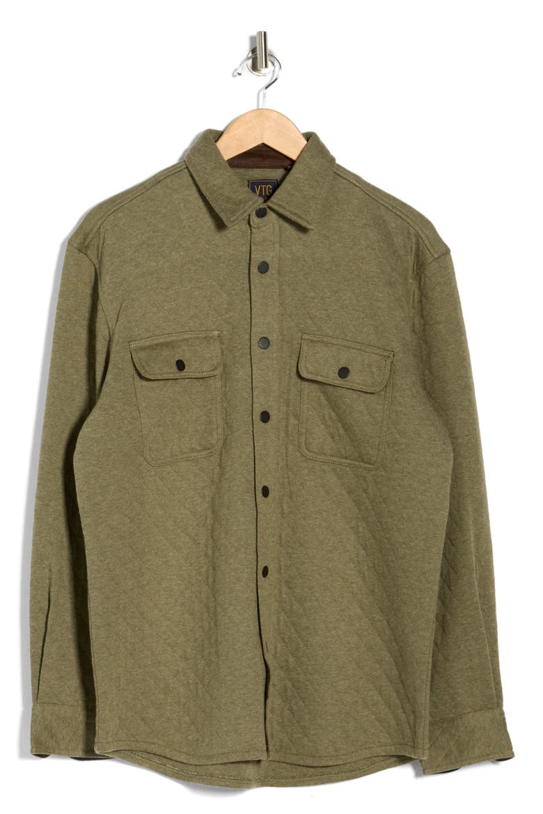 Quilted Shirt Jacket, Alternate, color, OLIVE HEATHER