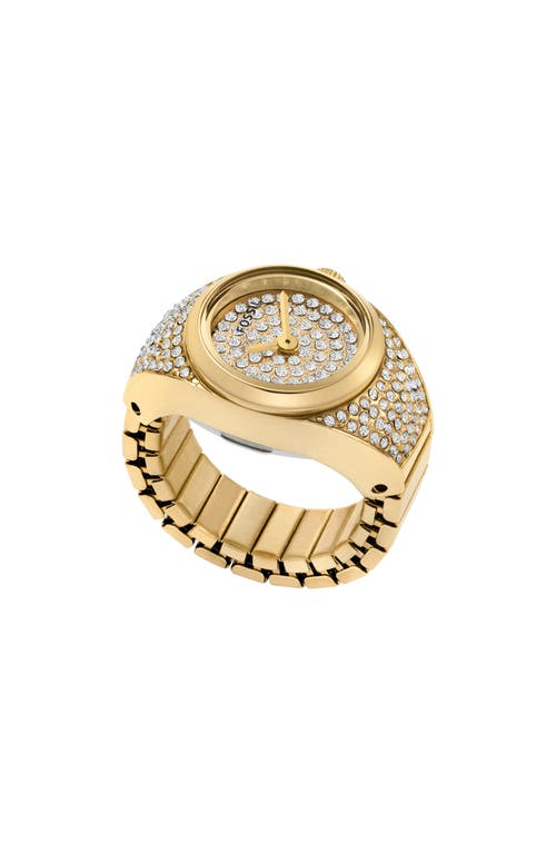 Fossil Women's Watch Ring Three-hand Gold-tone Stainless Steel Watch, 15mm In Gold