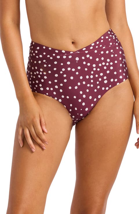 Ruched Band High Waist Bikini Bottoms