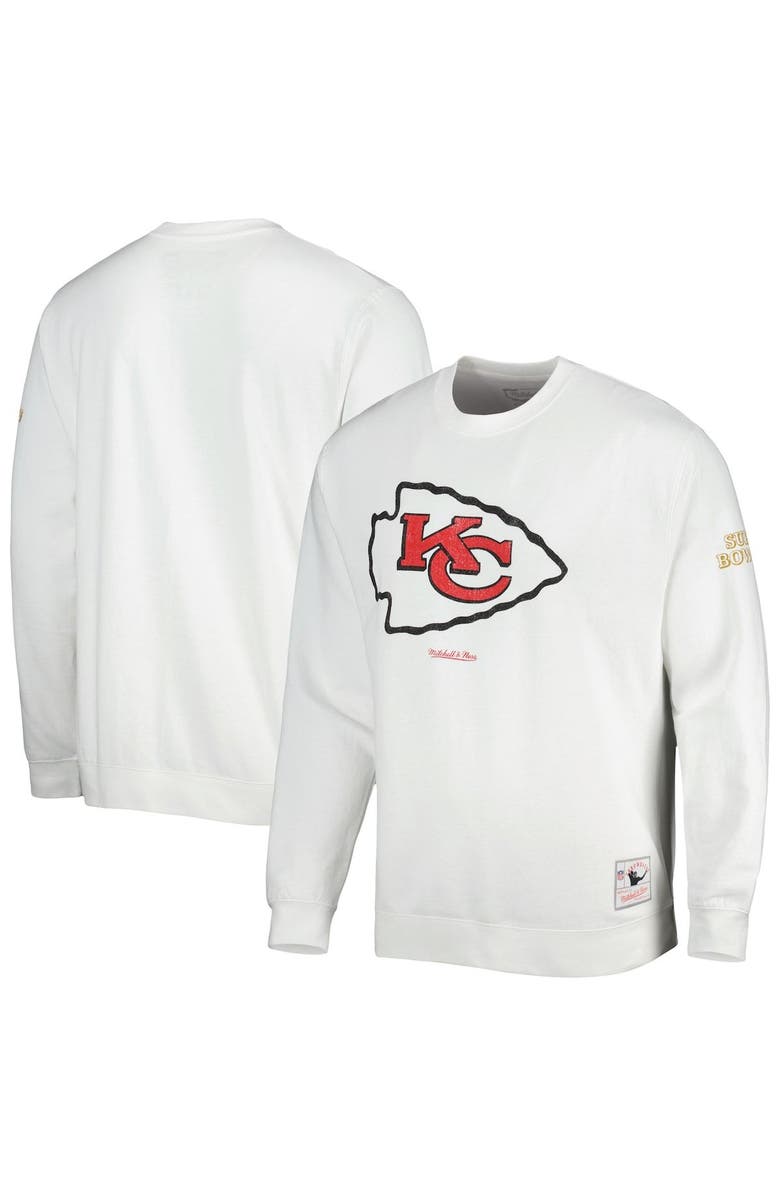 Mitchell & Ness Men's Mitchell & Ness White Kansas City Chiefs VIP Rings Crew Sweatshirt, Alternate, color,
