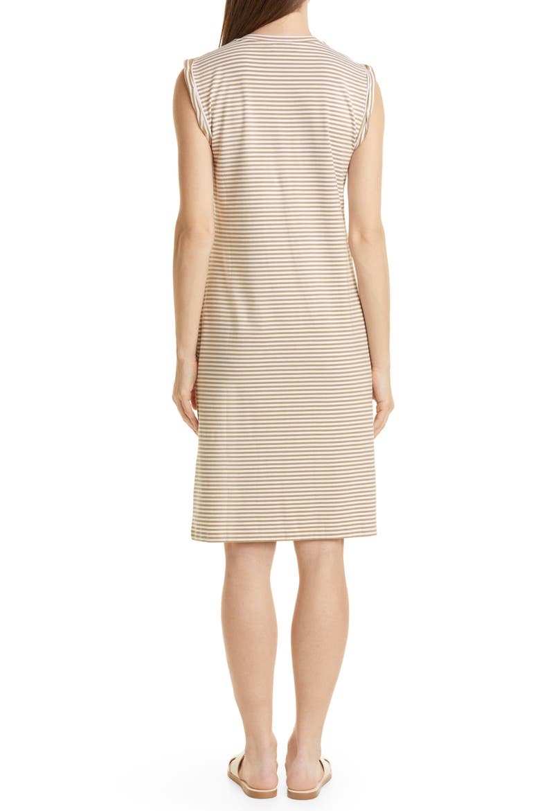 Stripe Cuff Sleeveless Dress, Alternate, color, SANDALWOOD/ WHITE