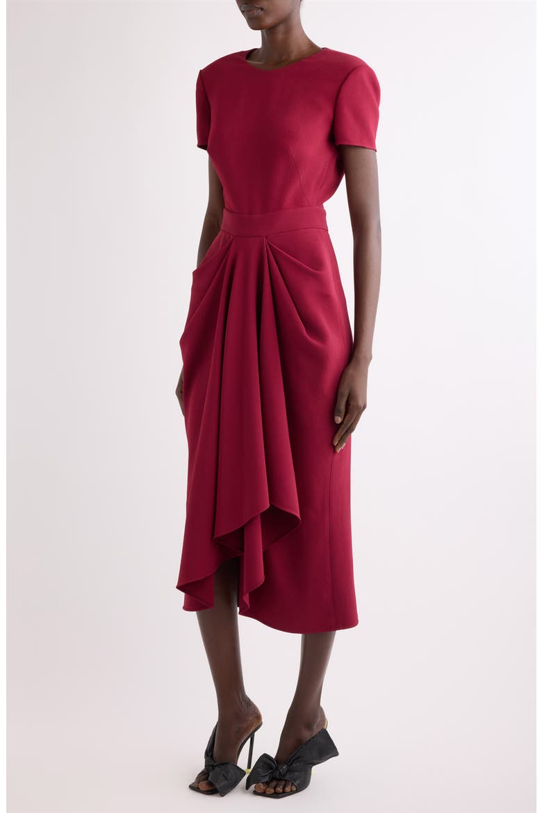 Wrapped Cady Midi Dress, Alternate, color, RED CHERRY