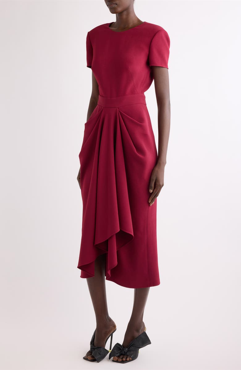 Givenchy Wrapped Cady Midi Dress, Alternate, color, Red Cherry