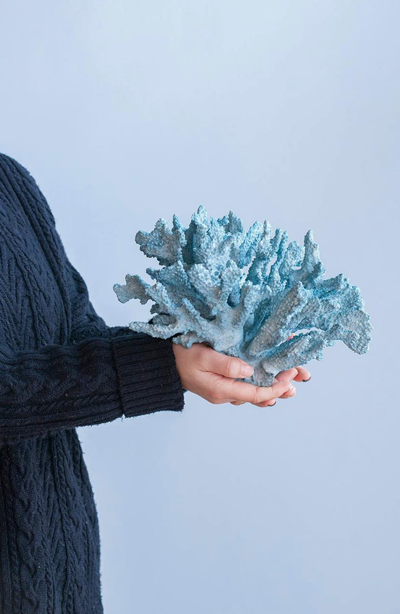 A & B Home Faux Coral Accent Decor, Alternate, color, Light Blue