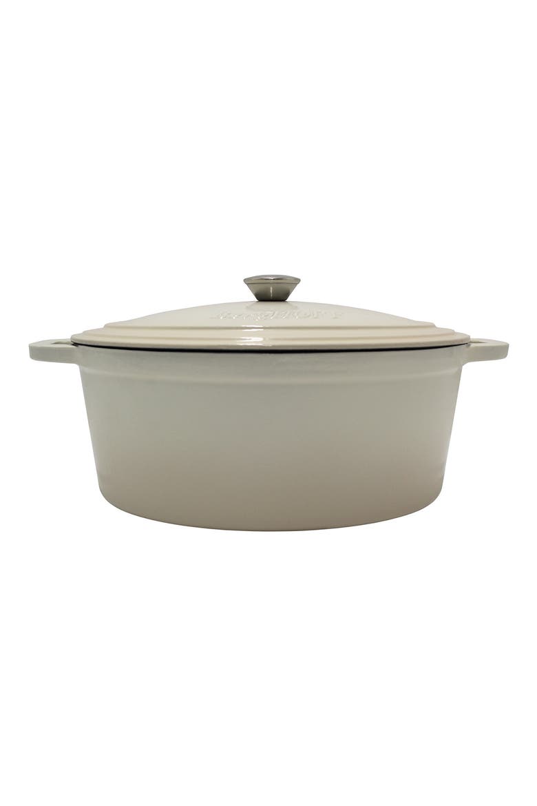 International Neo 8-Quart Cast Iron Oval Covered Dutch Oven, Main, color, MERINGUE