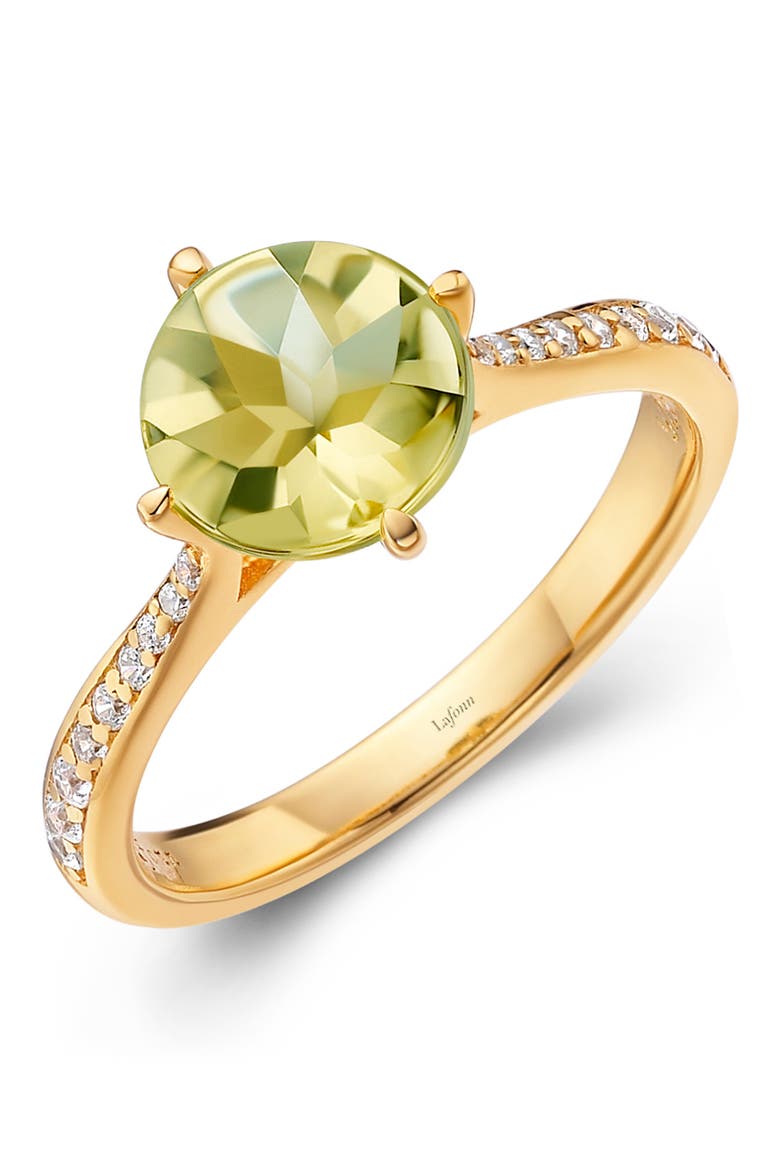 Aria Round Stone Ring, Main, color, LEMON QUARTZ