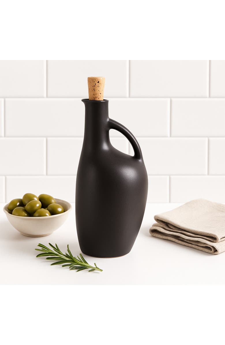 Gharyan Stoneware Canard Olive Oil Dispenser, Alternate, color, Matte Black