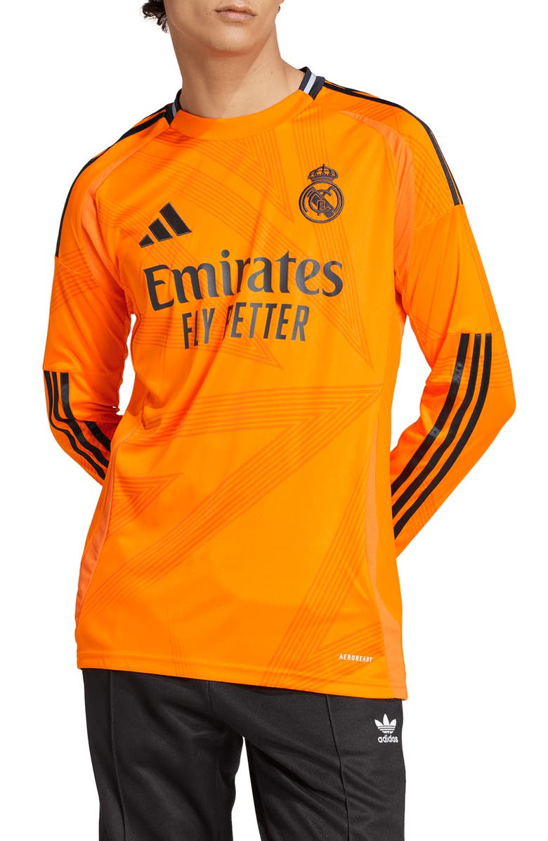 adidas Real Madrid 24/25 Away Long Sleeve Training Jersey, Main, color,