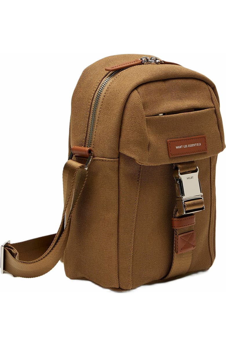 WANT Les Essentiels Brantford Organic Cotton Canvas Crossbody Bag, Alternate, color, Dark Camel