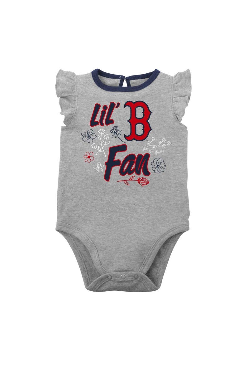 Infant Navy/Heather Gray Boston Red Sox Little Fan Two-Pack Bodysuit Set, Alternate, color, Navy