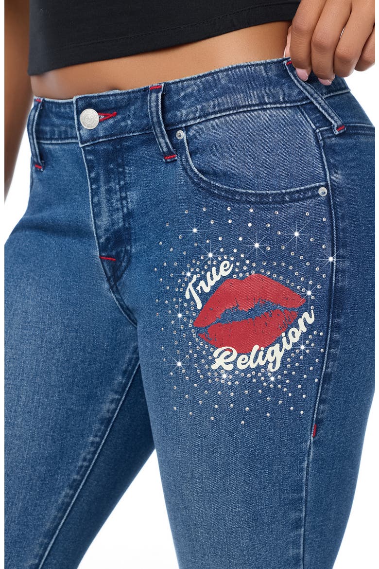 Billie SN NF Rhinestone Mid Rise Straight Leg Jeans, Alternate, color, MEDIUM STARGAZE WASH