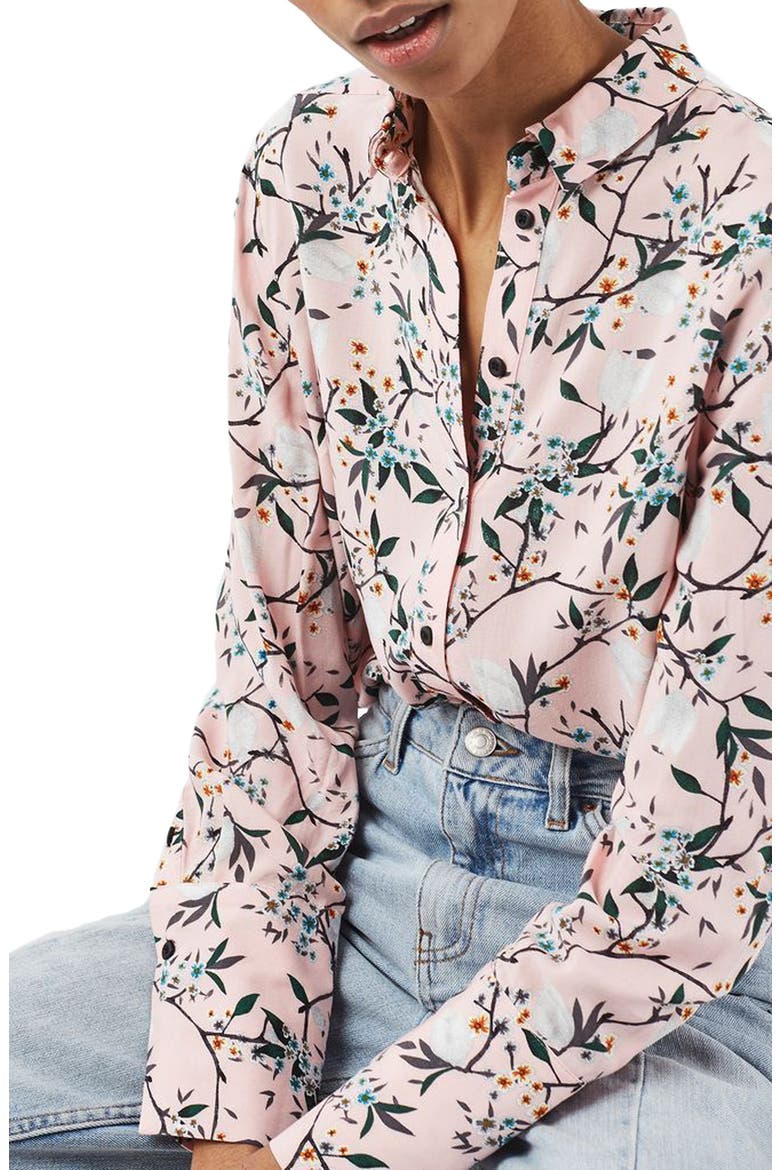 Cherry Blossom Shirt, Main, color, PINK MULTI