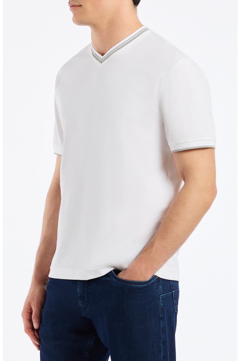 Holton V-Neck Cotton Blend Piqué T-Shirt, Alternate, color, WHITE