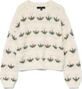 VERO MODA Delle Embroidered Pointelle Sweater