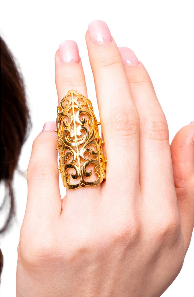Lucy Quartermaine Elements Full Armour Ring, Alternate, color, Gold