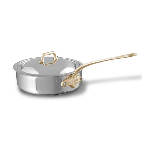 M
Cook B 5-Ply Polished Stainless Steel Saute Pan With Lid, And Brass Handle, 3.2-qt