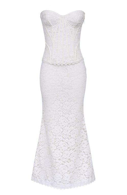 House Of Cb Solaine Lace Corset Gown In White