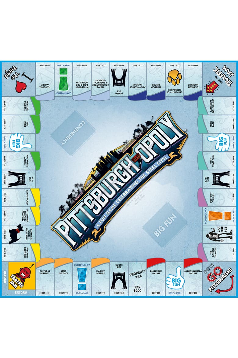 Pittsburghopoly Monopoly Board Game, Alternate, color, Multicolored