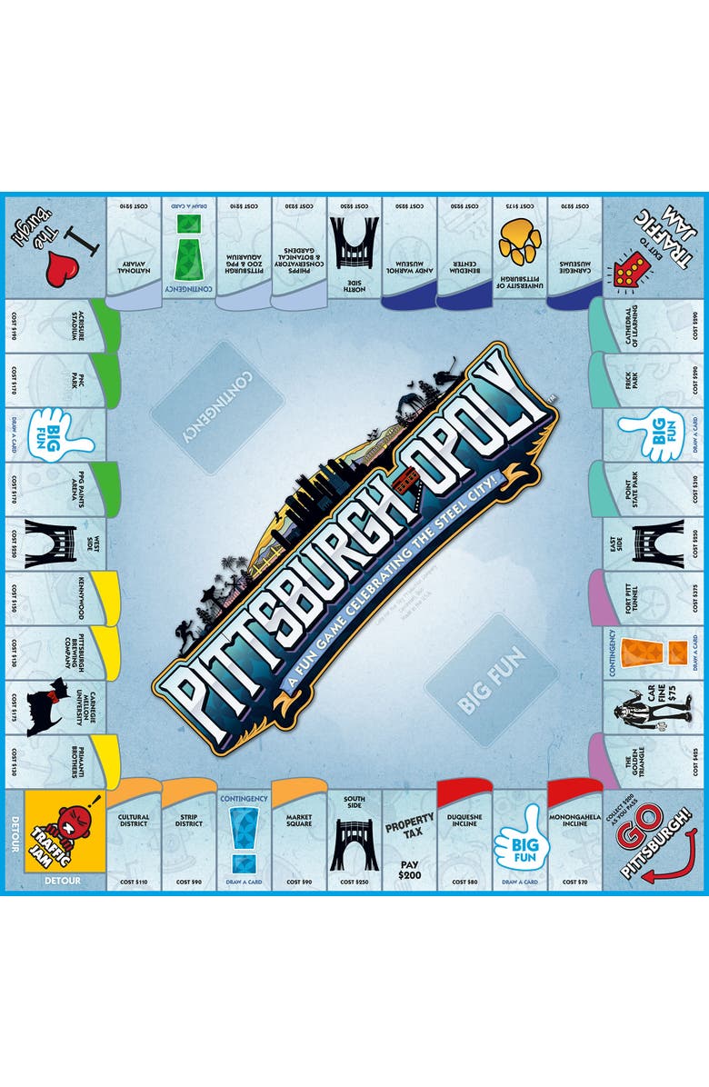 Late for the Sky Pittsburghopoly Monopoly Board Game, Alternate, color, Multicolored