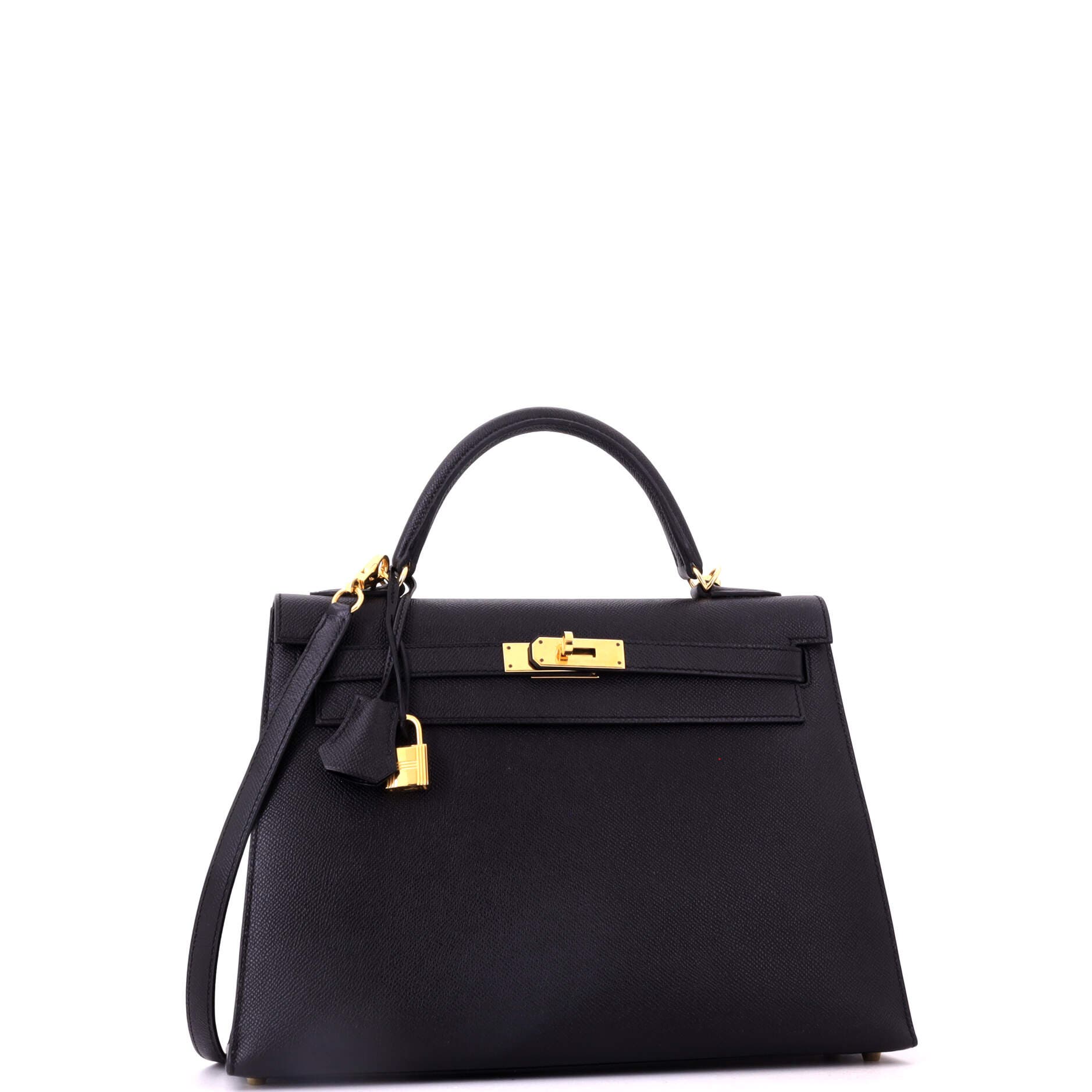Kelly Handbag Black Epsom with Gold Hardware 32, Alternate, color, Black