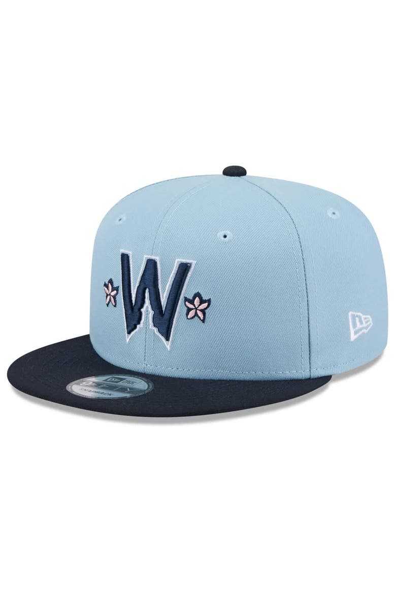 Men's New Era Light Blue/Navy Washington Nationals 2025 City Connect 9FIFTY Snapback Hat, Main, color, Light Blue