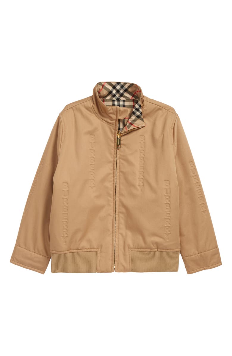 Burberry Kids' Reversible Check Cotton Jacket, Main, color,