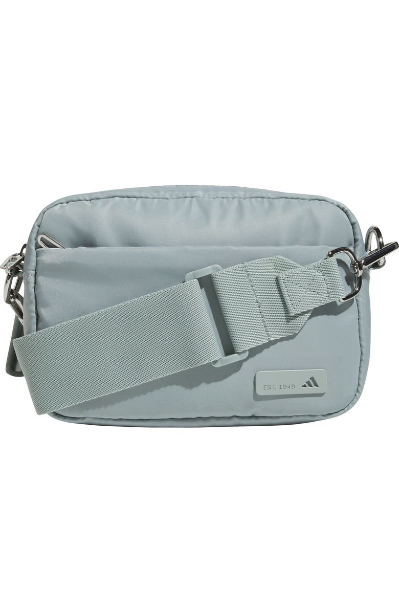 adidas Luxe Satin Crossbody Bag, Main, color, Wonder Sage Green/ Silver
