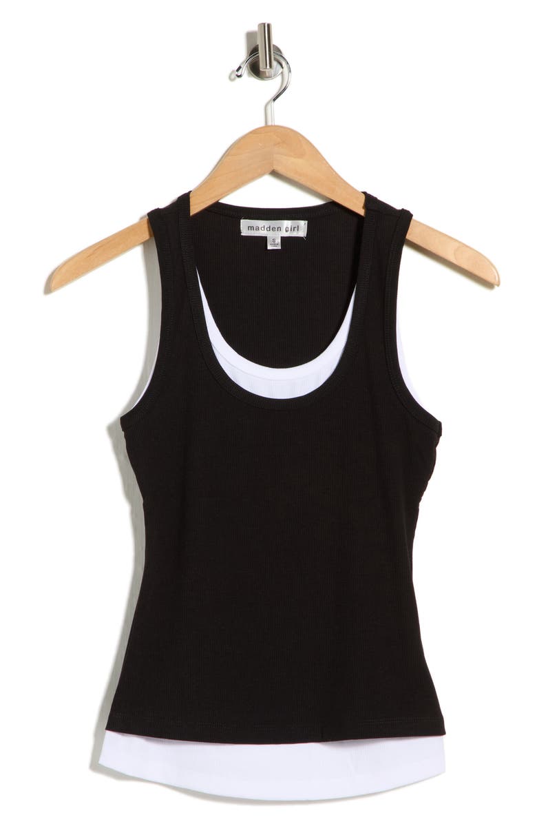 Madden Girl 2Fer Tank, Main, color, Black White