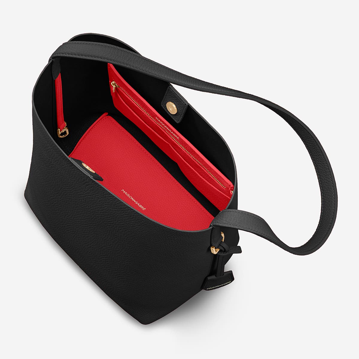 MAISON de SABRÉ The Bucket Soft Tote, Alternate, color, Rouge Noir