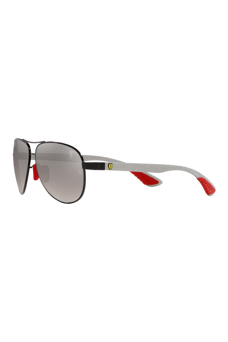 61mm Gradient Polarized Pilot Sunglasses, Alternate, color, BLACK