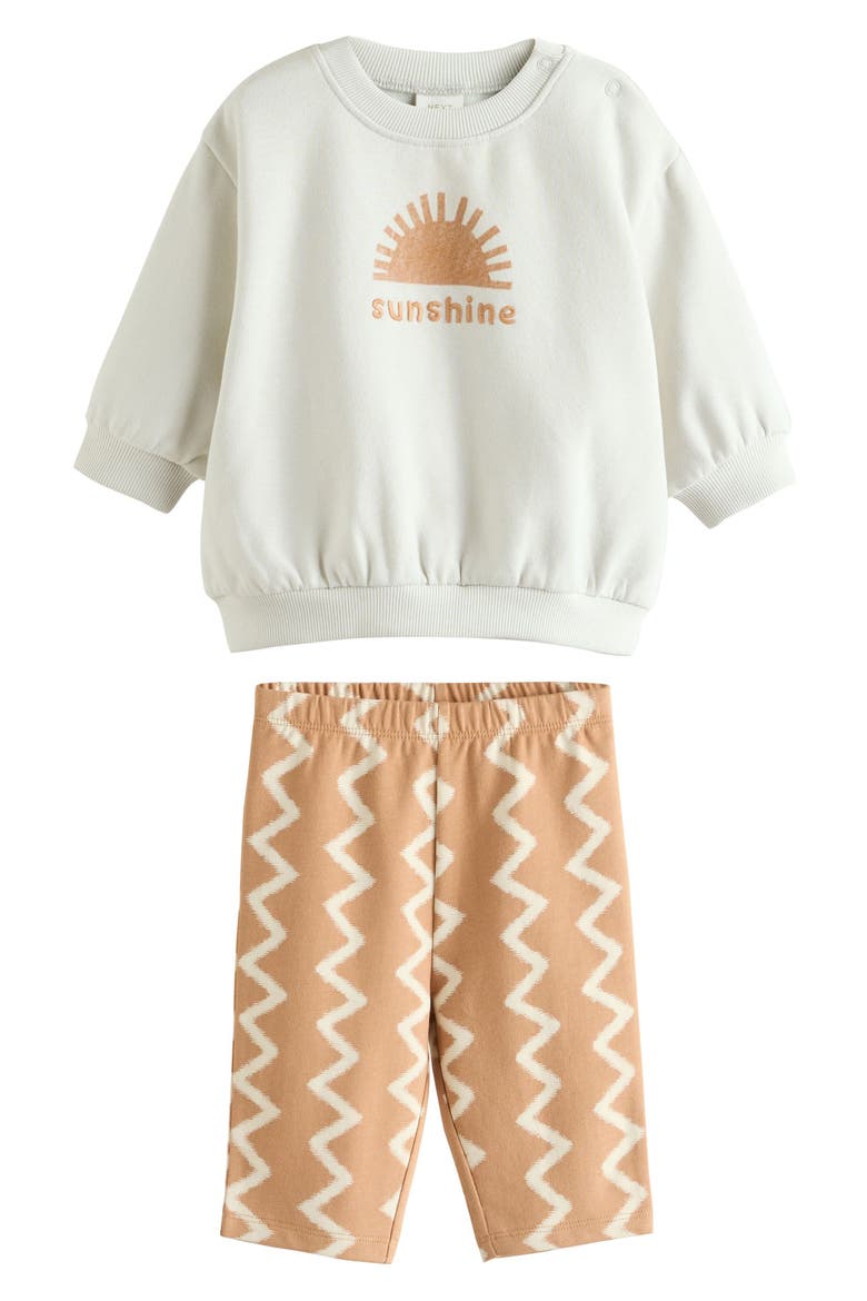 Sunshine Sweatshirt & Print Pants Set, Main, color, ORANGE MULTI