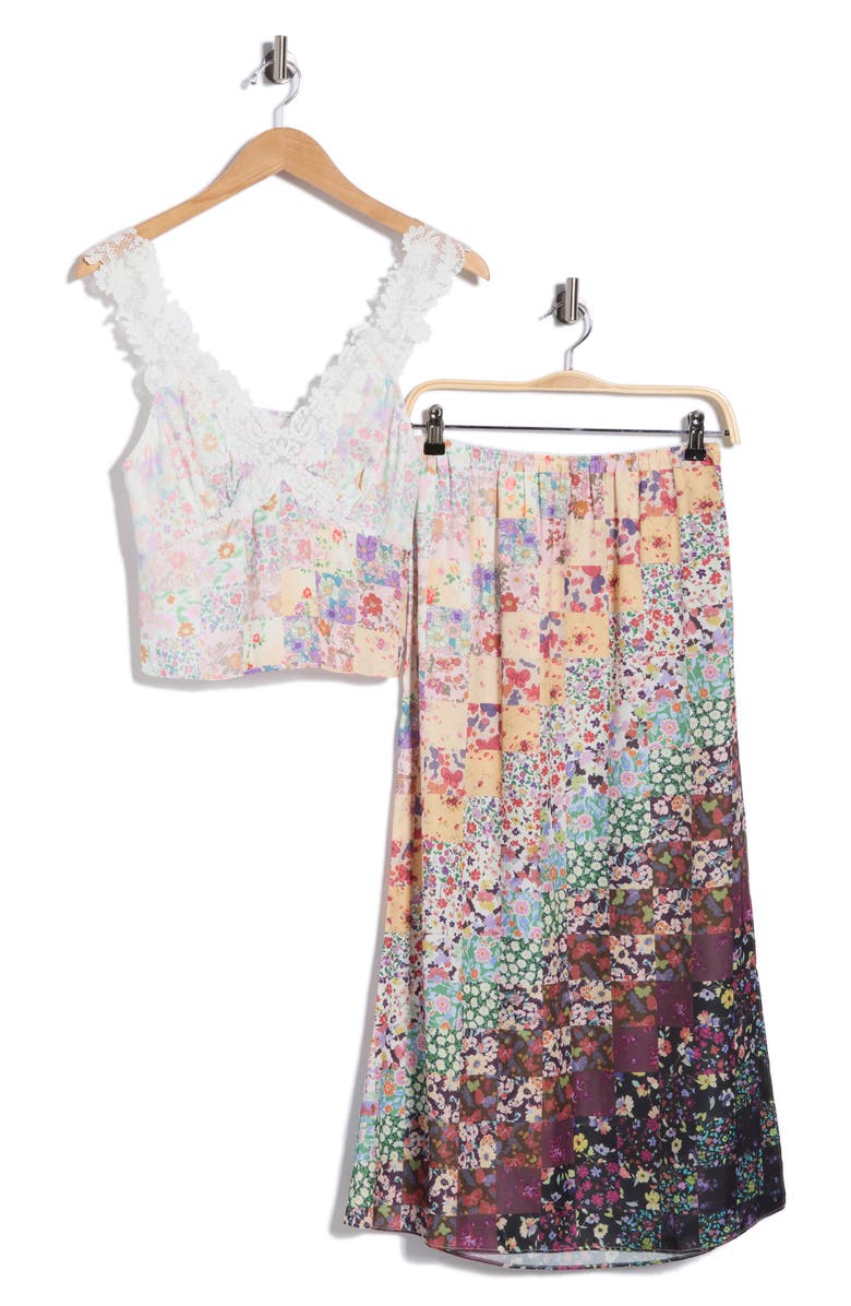 Free People Say Hello Tank & Maxi Skirt Set, Alternate, color, White Multi