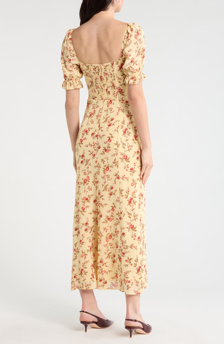 Reformation Gloria Floral Puff Sleeve Dress, Alternate, color, Wistful