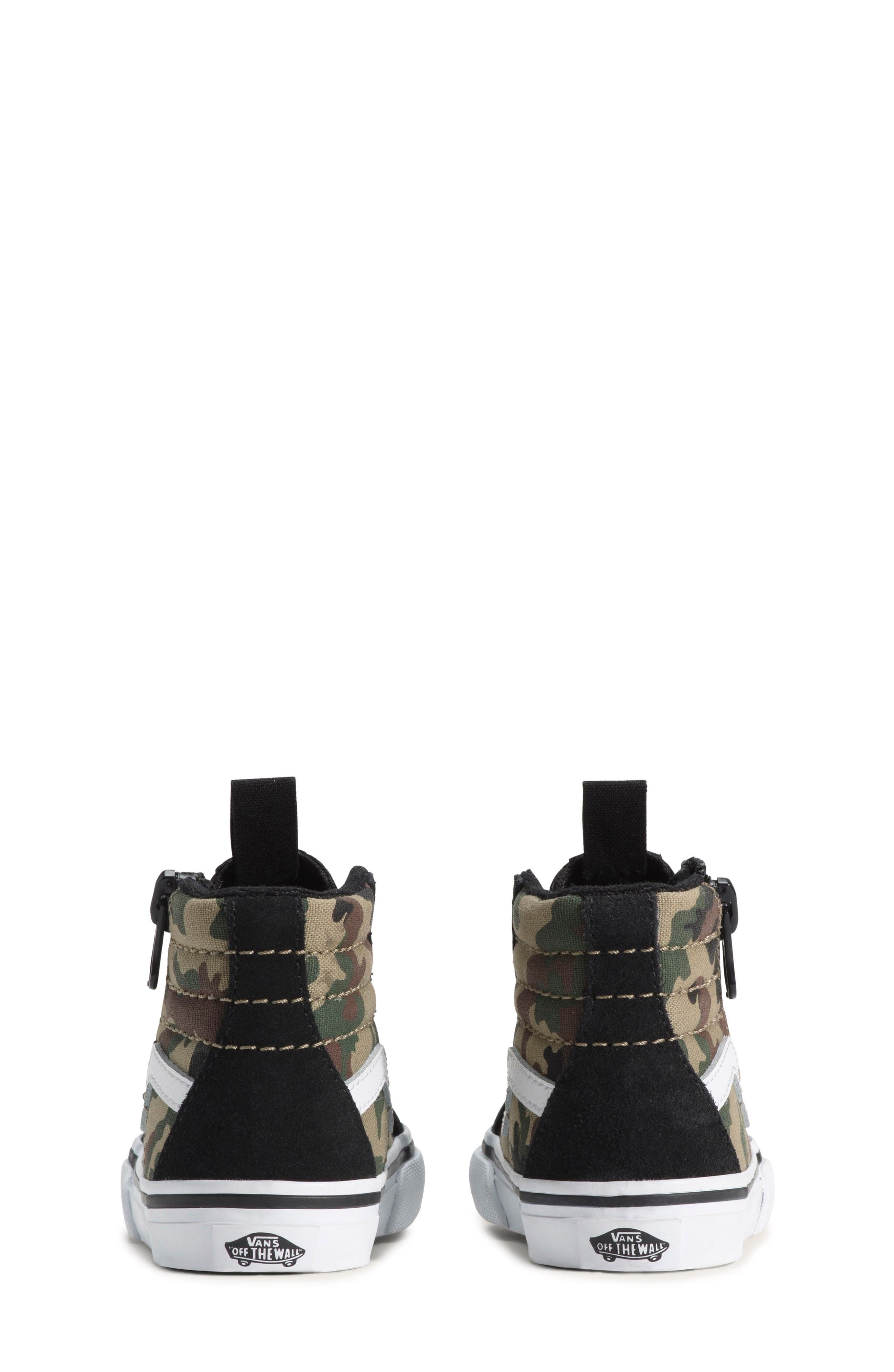 Vans Kids' Sk8-Hi Reissue Side Zip Sneaker, Alternate, color, Camo Black/Green