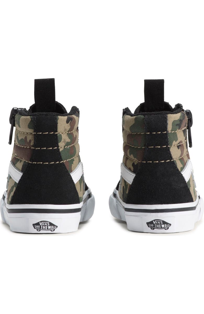 Vans Kids' Sk8-Hi Reissue Side Zip Sneaker, Alternate, color, Camo Black/Green