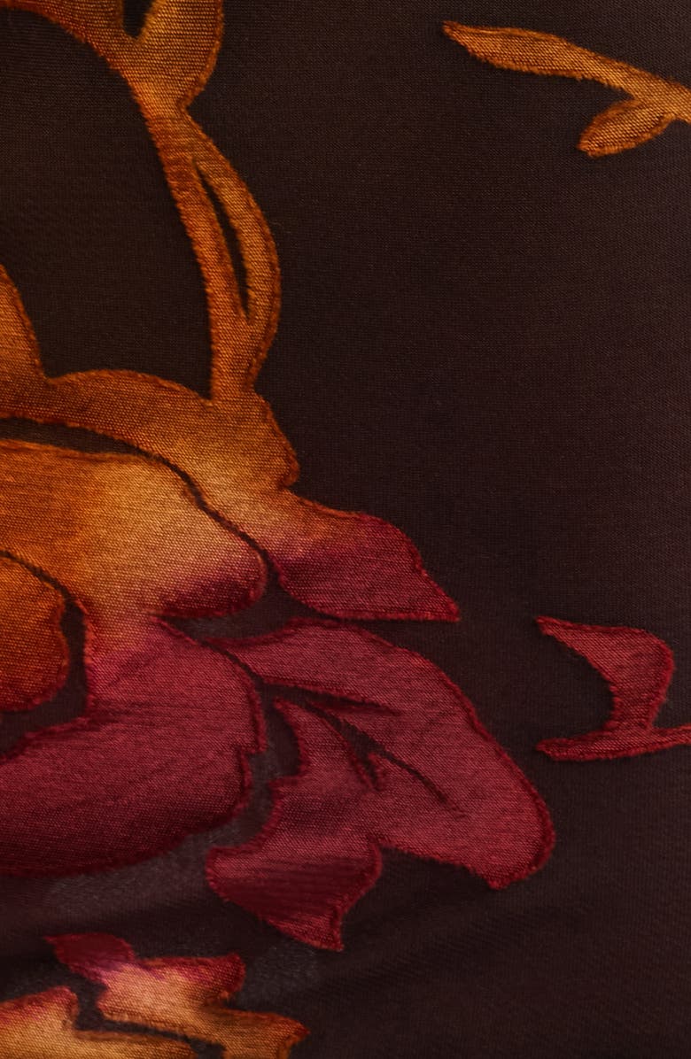 NASTY GAL Ruffle Sheer Burnout Top, Alternate, color, Brown