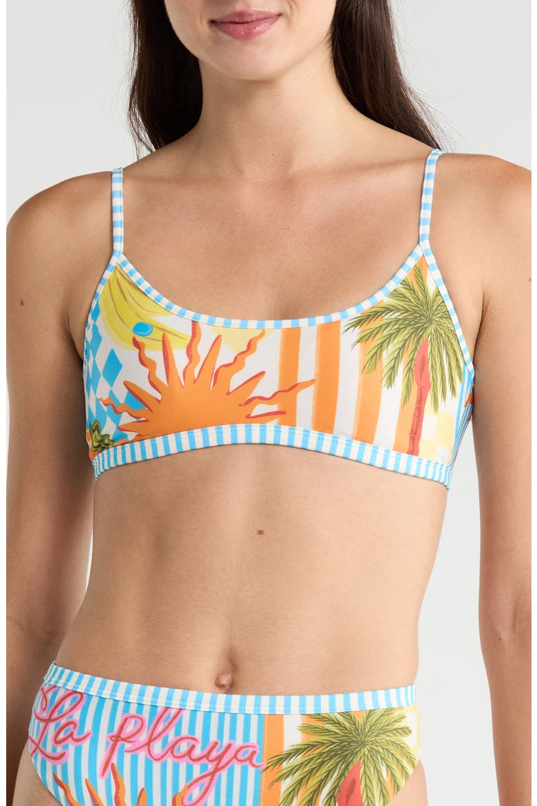Beach Static Lane Bikini Top, Main, color, OPEN BLUE