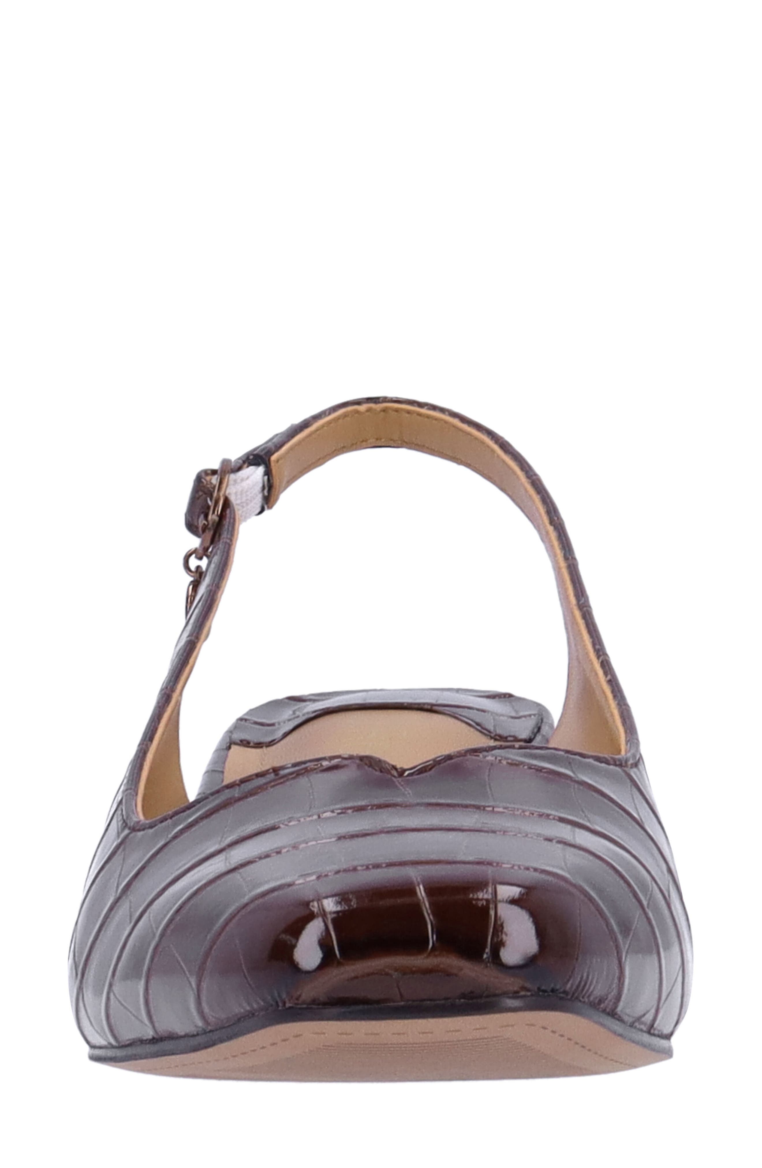 J. Reneé Taveta Croc Embossed Slingback Pump, Alternate, color, Brown
