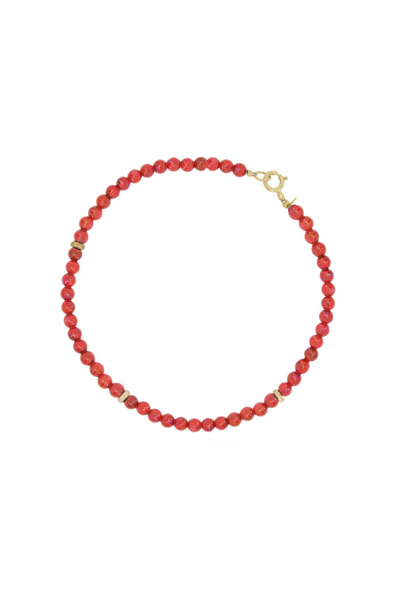 Coral Round Bead Bracelet, Main, color, Coral