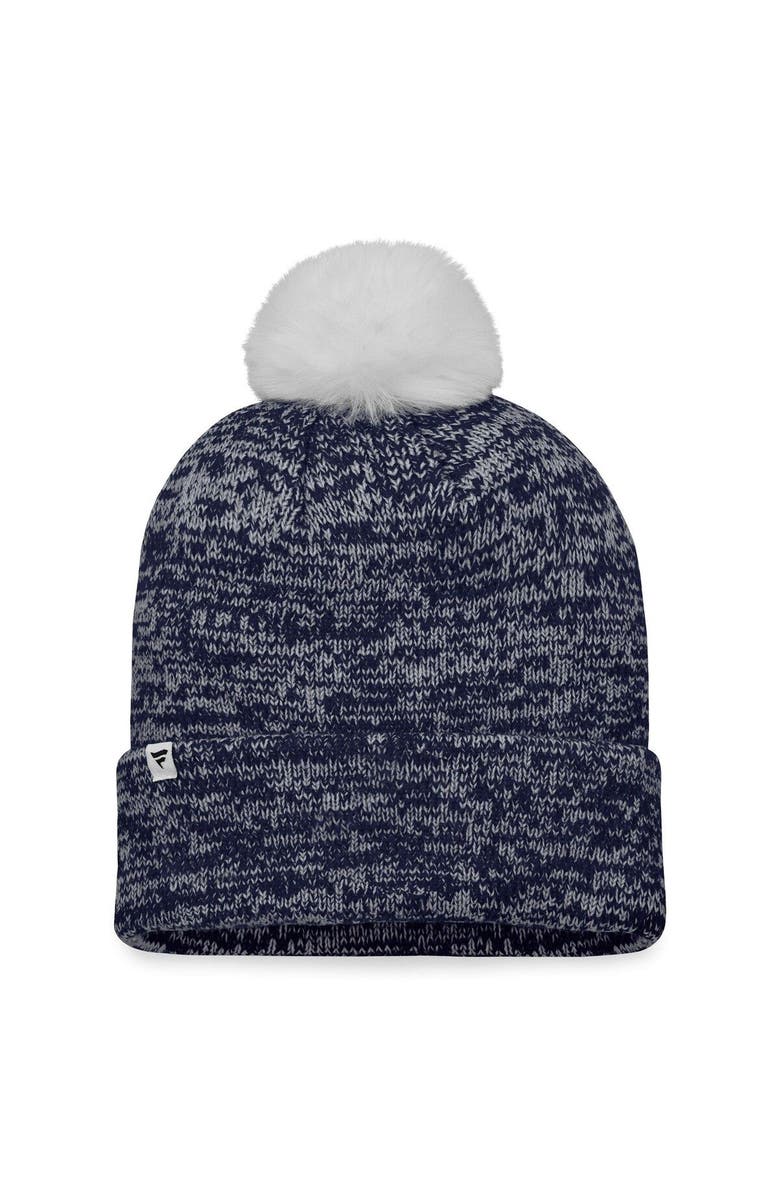 FANATICS Women's Fanatics Branded Navy Winnipeg Jets Glimmer Cuffed Knit Hat with Pom, Alternate, color, Navy