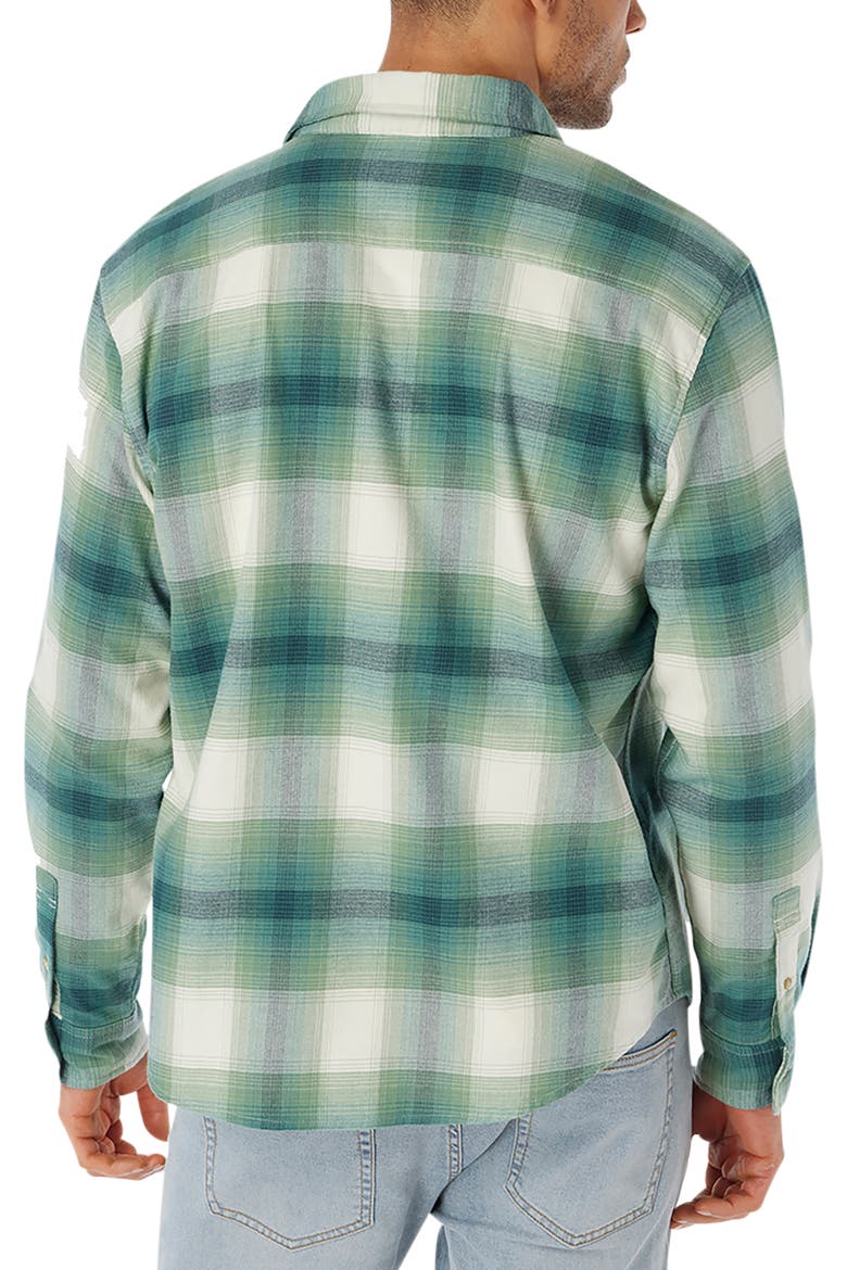 Plaid Lightweight Flannel Button-Up Shirt, Alternate, color, GREEN HILLS PLAID