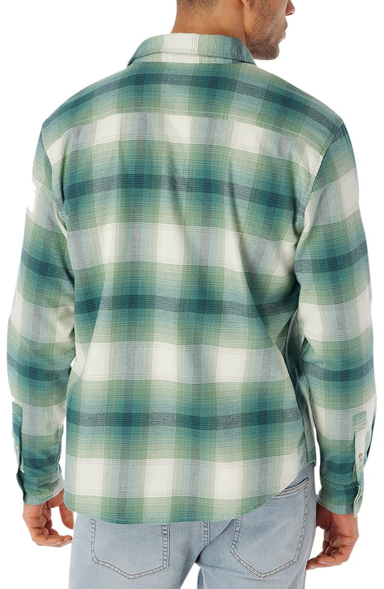 Fair Harbor Plaid Lightweight Flannel Button-Up Shirt, Alternate, color, Green Hills Plaid