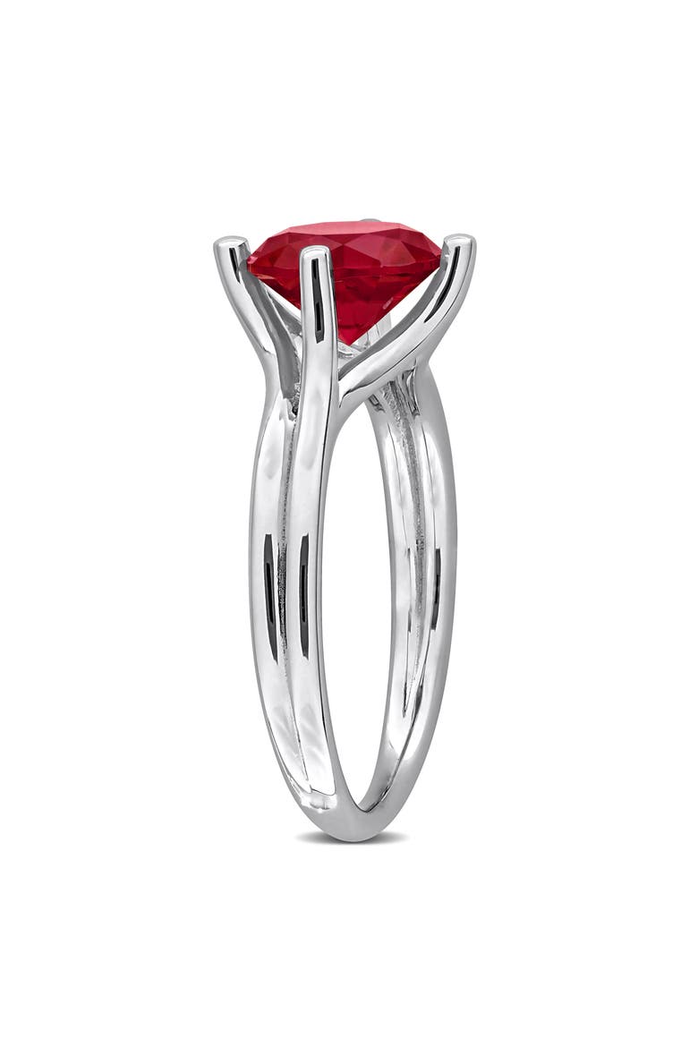 Created Ruby Solitaire Ring, Alternate, color, RED
