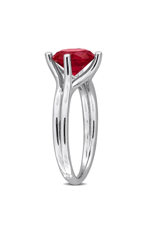Delmar Created Ruby Solitaire Ring In Red