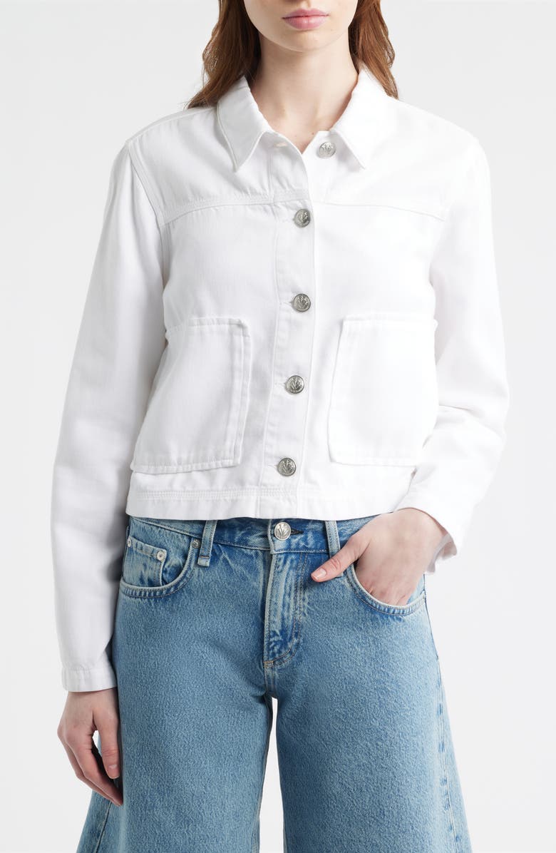 rag & bone Adrianna Denim Trucker Jacket, Alternate, color, White