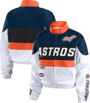 WEAR by Erin Andrews Women's WEAR by Erin Andrews  Orange/White Houston Astros Racing Full-Zip Jacket