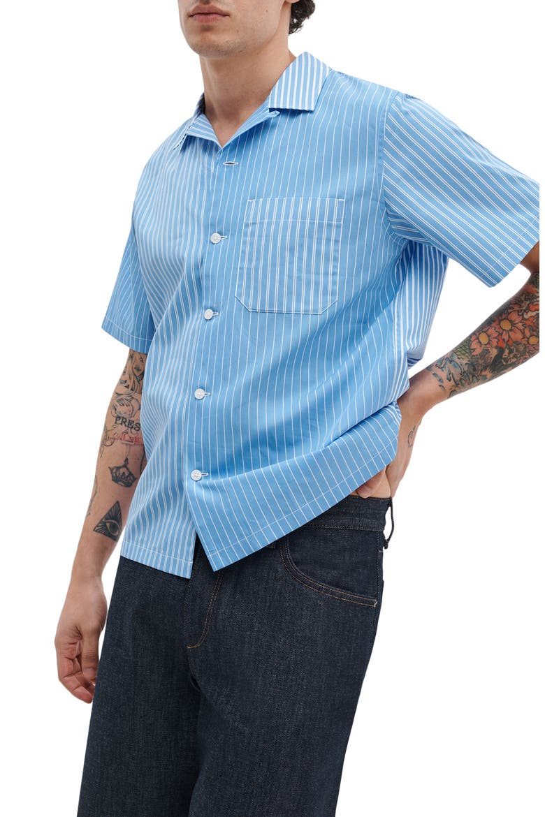 Avery Stripe Camp Shirt, Alternate, color, BLUE MULTI STRIPE