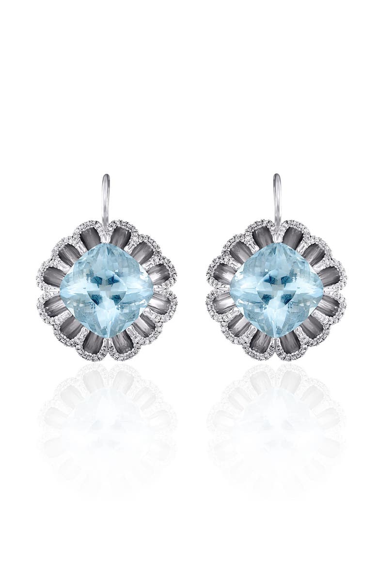 Floating Aquamarine & Diamond Drop Earrings, Alternate, color, WHITE/ DIAMOND/ AQUAMARINE